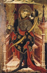 Sint Sebastiaan en Kruisiging, ca. 1417-25 door Joan or Juan Mates