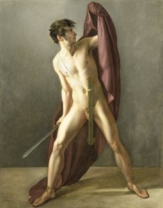 Krijger met getrokken zwaard door Joannes Echarius Carolus Alberti