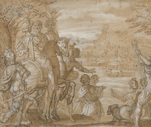 Een jachtpartij, ca. 1555-65 door Joannes Stradanus