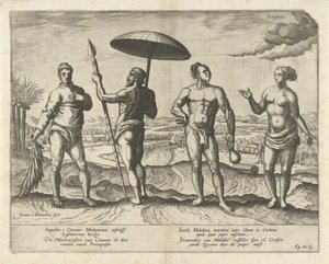 Twee mannen uit Cananor en een stel uit Malabar door Joannes van Doetechum (I)