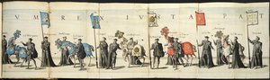 Begrafenisstoet in Antwerpen ter gelegenheid van de dood van keizer Karel V, 1558 door Joannes van Doetecum