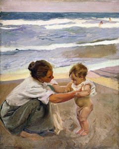 Aan de rand van de zee door Joaquín Sorolla