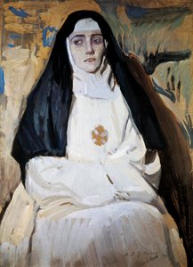 Een non. Schilderij door Joaquin Sorolla (1863-1923)