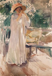 Clotilde in haar tuin, 1910