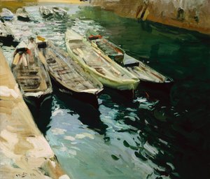 Vissers, Zarautz, nabij San Sebastian door Joaquin Sorolla y Bastida
