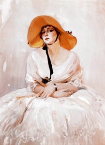 Portret van Raquel Meller (1888-1962), Spaanse zangeres en actrice. Detail. Schilderij door Joaquin Sorolla (1863-1923). 1919. Madrid. Sorolla Museum. door Joaquín Sorolla