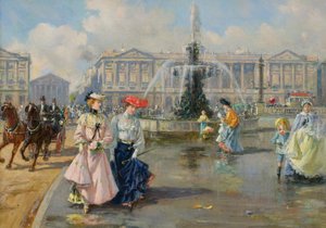 Place de la Concorde, c.1872 door Joaquín Pallarés Allustante