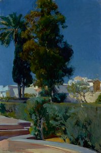 Hoek van de Tuin, Alcazar, Sevilla, 1910 door Joaquín Sorolla