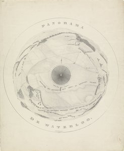 Panorama van het terrein van het slagveld van Waterloo, 1815