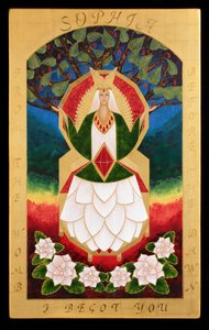 Sophia, 2015 (eitempera en 24k goud op hout)
