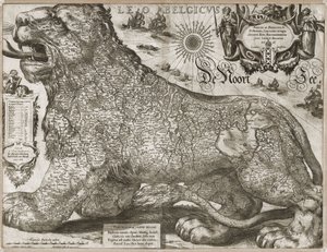 Leo Belgicus - kaart van de Lage Landen (1611)