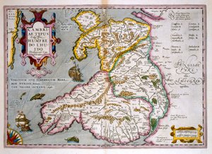 Kaart van Wales, gepubliceerd ca. 1630