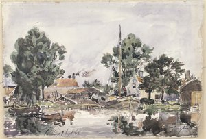 Een kanaal in Den Haag, 1868 door Johan Barthold Jongkind