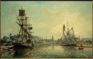 De haven van Honfleur door Johan Barthold Jongkind