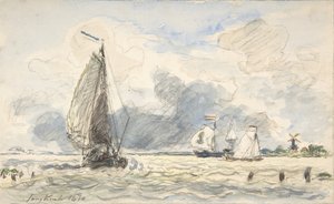 Nederlandse Vissersboten, Verso: Schetsen van Boten