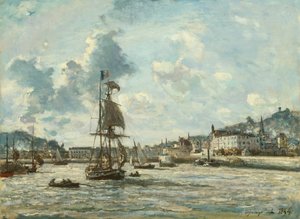 Ingang van de haven van Honfleur, 1863-64 door Johan Barthold Jongkind