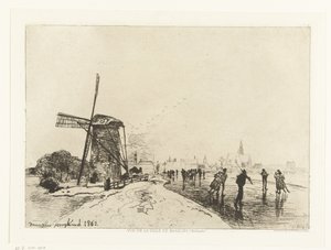 Gezicht op Maassluis door Johan Barthold Jongkind
