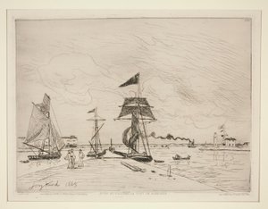 Houten steiger in de haven van Honfleur