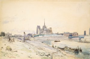 Notre Dame van Parijs gezien vanaf de Quai de la Tournelle