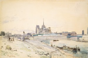 Notre Dame van Parijs gezien vanaf de Quai de la Tournelle