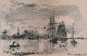 Zonsondergang in de Haven van Antwerpen