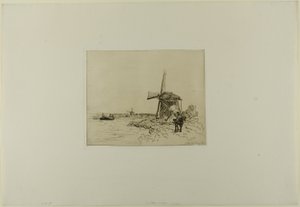 Het jaagpad, uit Boek met zes etsen, gezichten op Holland door Johan Barthold Jongkind