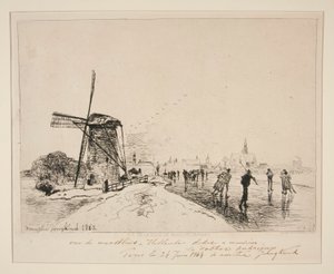 Uitzicht op de Stad Maaslins (Holland) door Johan Barthold Jongkind