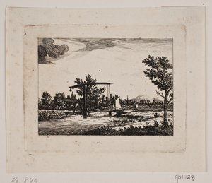 Landschap met ophaalbrug
