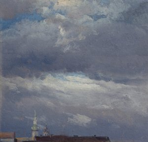 Onweerswolken boven de Kasteeltoren van Dresden