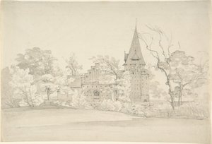 De kerk van Aller in Sønderjyllands Amt (Denemarken), gezien vanuit het noorden door Johan Christian Dahl