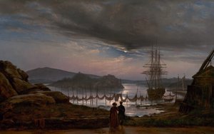 Uitzicht vanaf Vaekero bij Christiania, 1827 door Johan Christian Dahl
