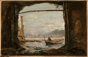 Uitzicht vanaf een grot bij Posillipo door Johan Christian Dahl