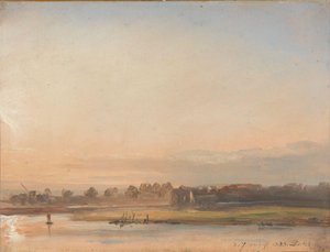 Uitzicht op de Elbe door Johan Christian Dahl