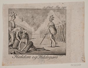 Vignet. Haldan en Hildegard door Johan Christoph Seehusen