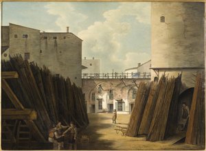 De oude ijzeren weegschaal bij Slussen, Stockholm, ca. 1820-30