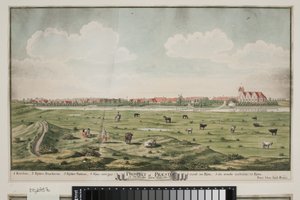 Prospekt af Præstø door Johan Jacob Bruun