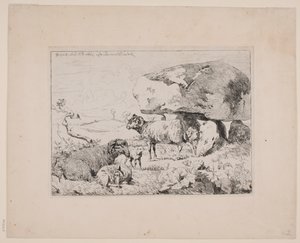 Deens: Schapen bij een grafheuvel