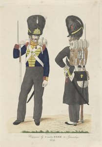 Twee infanteriesoldaten door Johan Martin Leydenroth