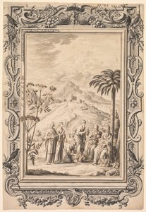 Illustratie en Randontwerp voor Kupfer-Bibel, ca. 1730 door Johan Melchior Füssli