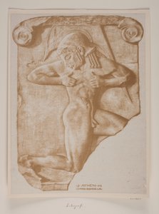 Wapenloper. Grieks reliëf door Johan Rohde