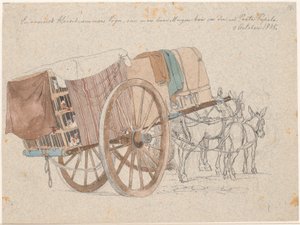 Een kippenkoopmanswagen door Johan Thomas Lundbye