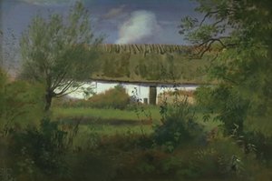Boerderijgebouw in de zon door Johan Thomas Lundbye