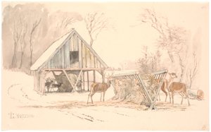 Voederhagen voor het Wild in Dyrehaven door Johan Thomas Lundbye