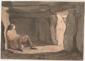 Lorents Frölich zittend in een ganggraf