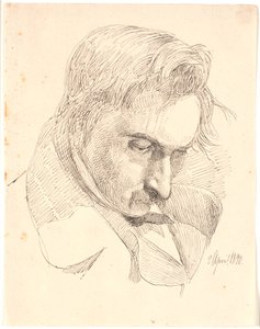 Portret van een van de broers van de kunstenaar door Johan Thomas Lundbye