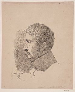 Profielportret van de oudste broer van de kunstenaar, minister van oorlog en kolonel C.C. Lundbye
