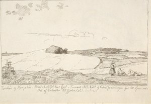 Landschap van Seeland. Op de achtergrond Vejrhøj, ingeplakt f.n. pagina 6 door Johan Thomas Lundbye