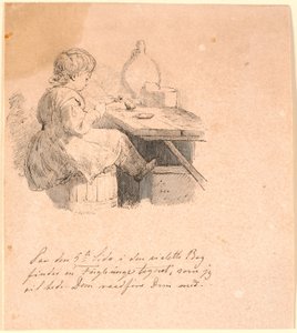 De jonge mus. Illustratie voor Kaalunds "Fabels voor kinderen". Zie opmerking uit het archief. door Johan Thomas Lundbye