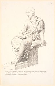 Studie naar een figuur van een zittende man door Johan Thomas Lundbye