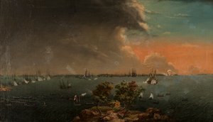Tweede Russisch-Zweedse slag bij Svensksund op 10 juli 1790 door Johan Tietrich Schoultz